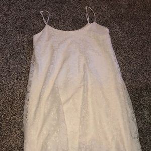 Long flowy white lace shirt